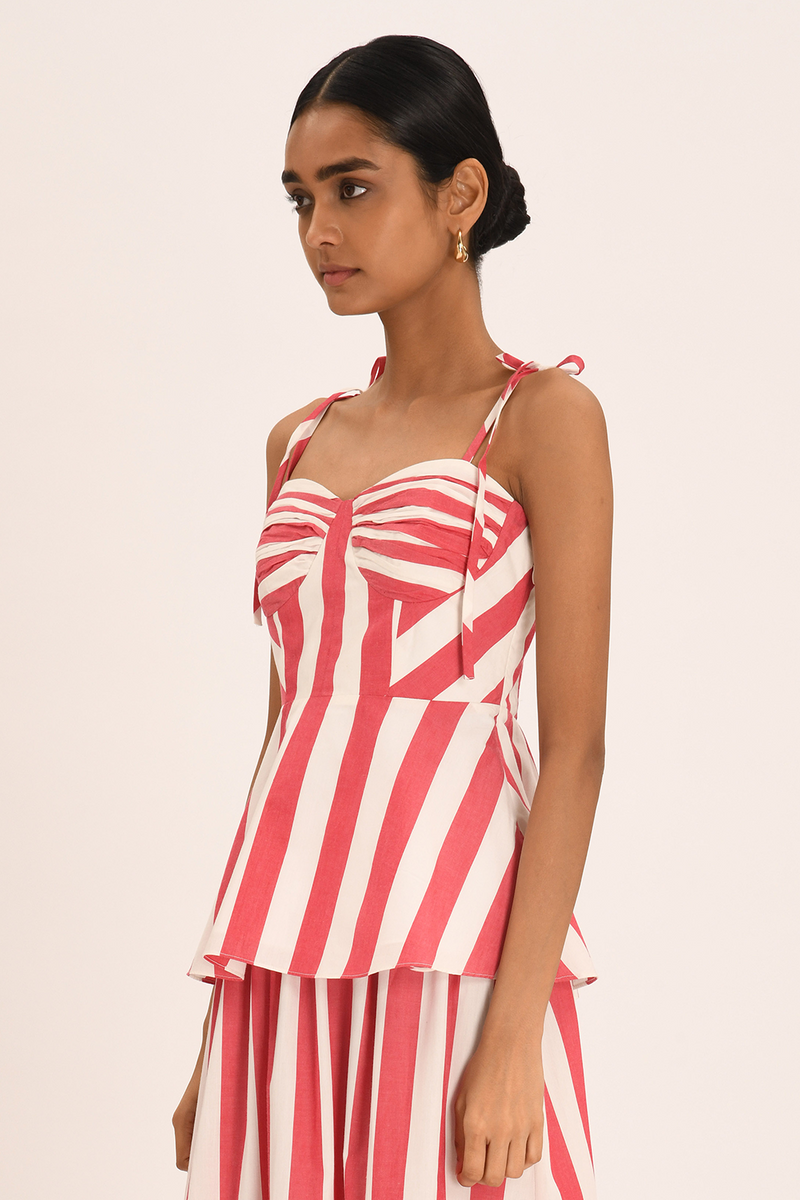 Oceane Top - Poppy Stripe