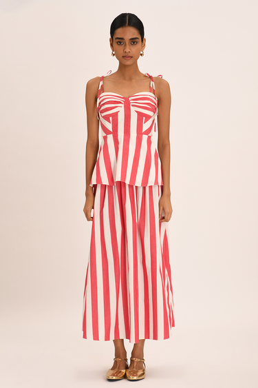 Camille Skirt - Poppy Stripe