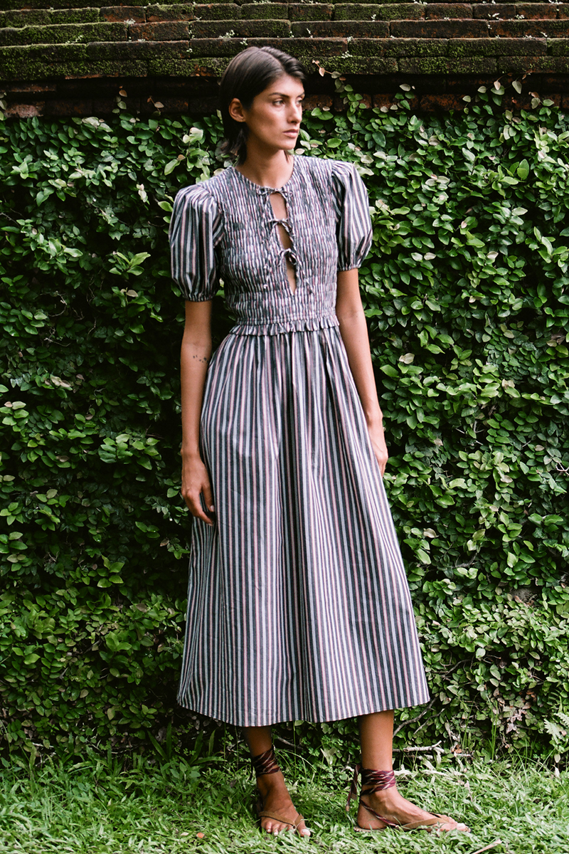 Elisa Dress - Liquorice Stripe