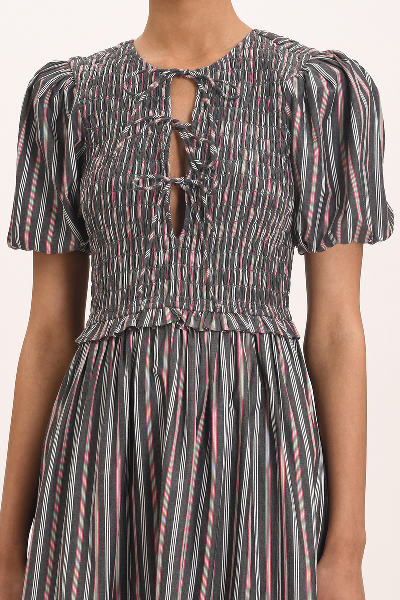 Elisa Dress - Liquorice Stripe