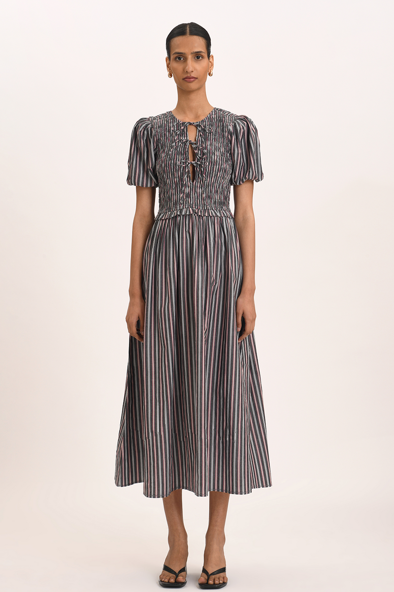 Elisa Dress - Liquorice Stripe