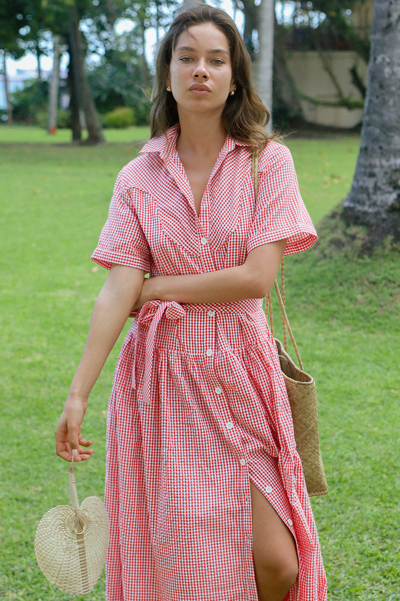 Georgie Dress - Red & White Gingham