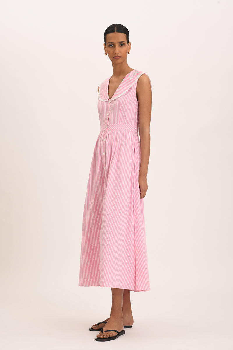 Jade Dress - Pink Floss Stripe