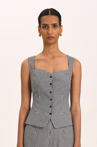 Luz Corset Top - Noir Gingham