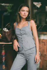 Luz Corset Top - Noir Gingham