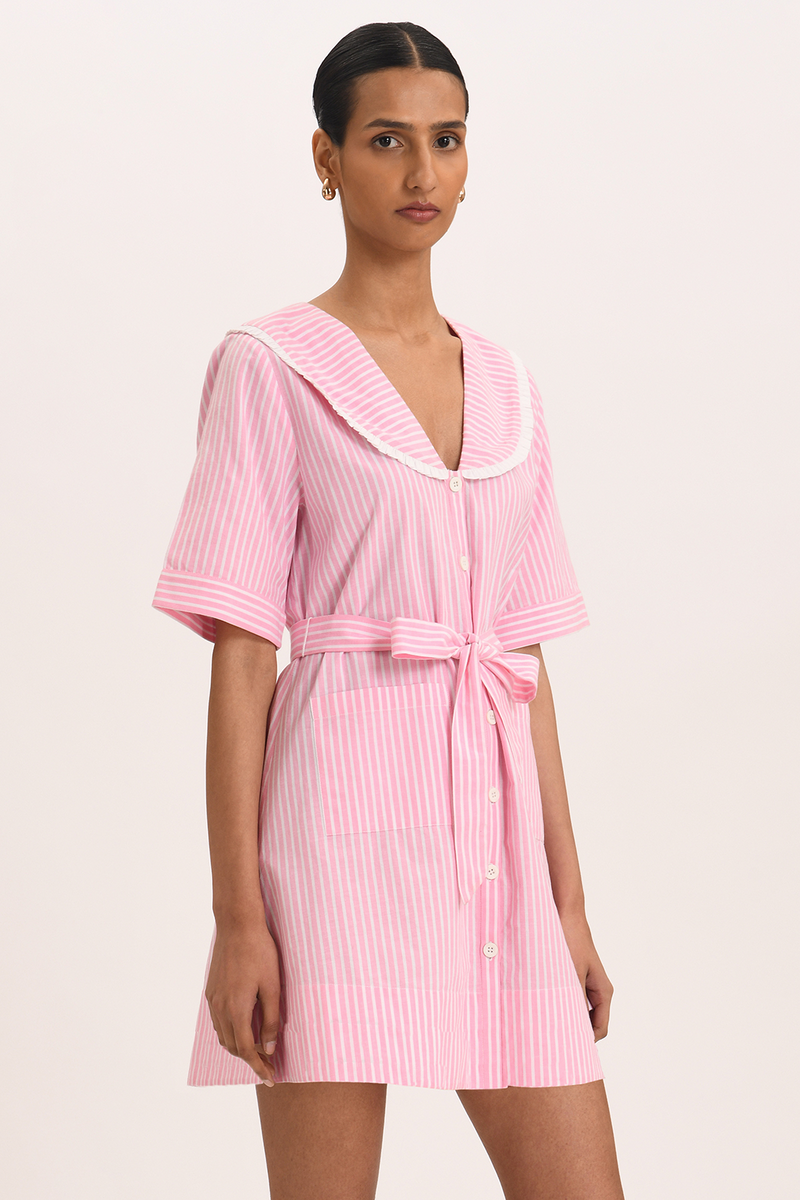 Solana Dress - Pink Floss Stripe