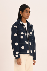 Zelie Jacket - Navy Polka
