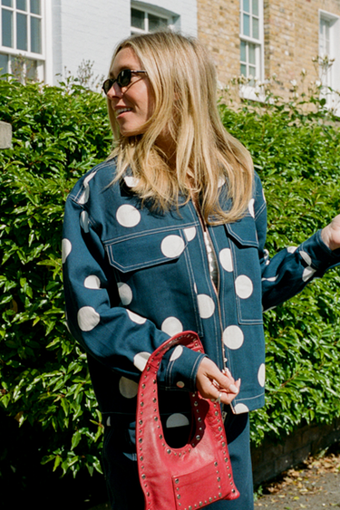 Zelie Jacket - Navy Polka
