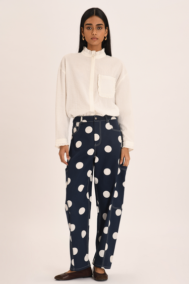 Zelie Pant - Navy Polka