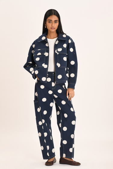 Zelie Pant - Navy Polka