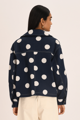 Zelie Jacket - Navy Polka