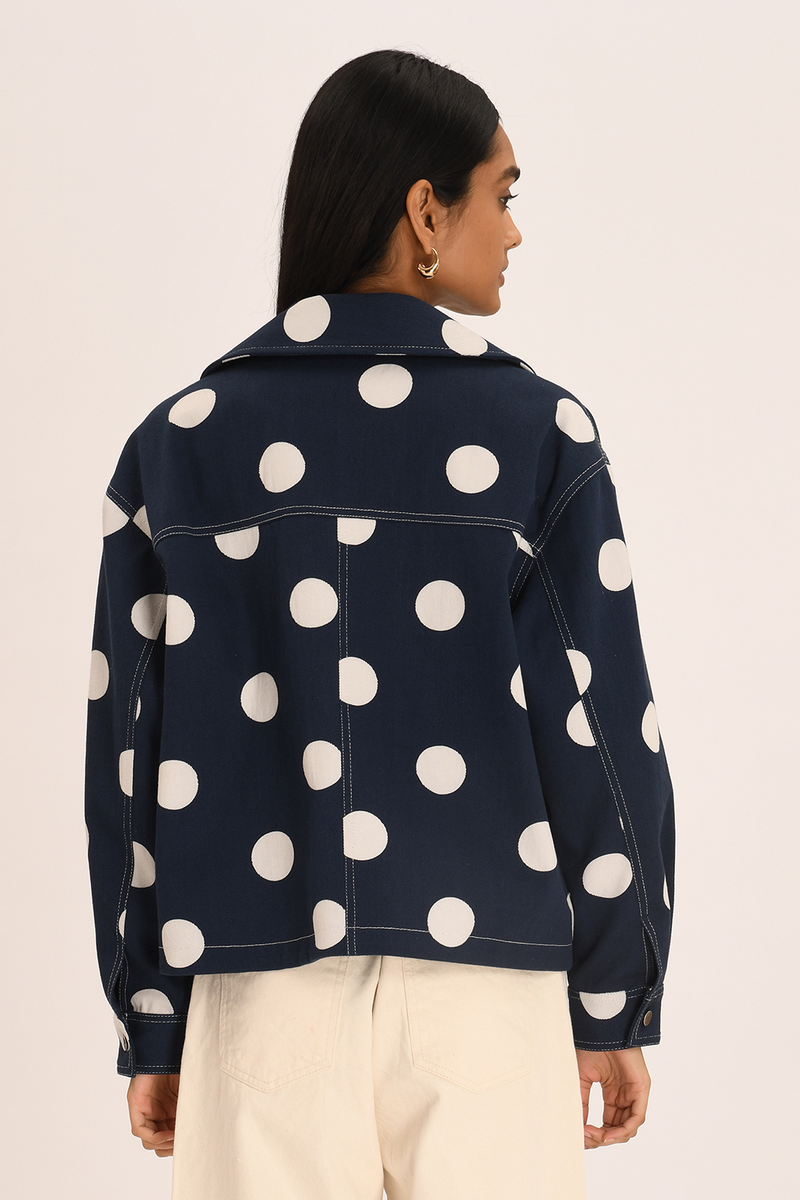Zelie Jacket - Navy Polka