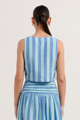 Adeline Top - Lagoon Stripe - steele label