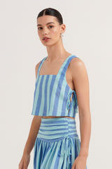 Adeline Top - Lagoon Stripe - steele label