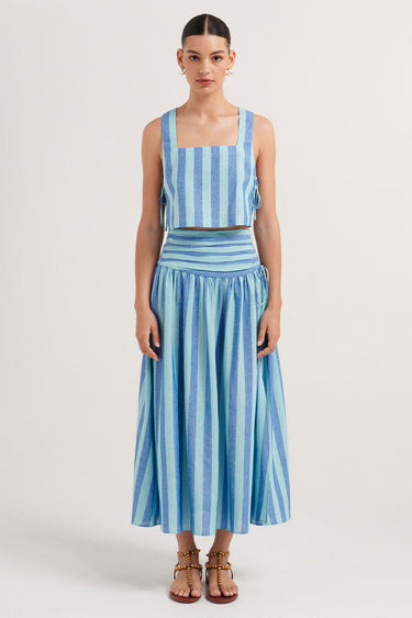 Giselle Skirt - Lagoon Stripe - steele label