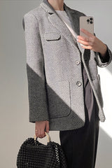 Kinsley Jacket - Herringbone - steele label