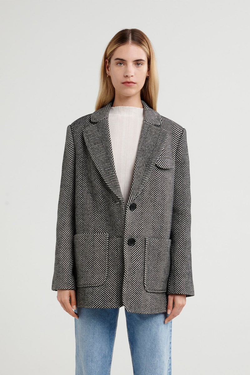 Kinsley Jacket - Herringbone - steele label