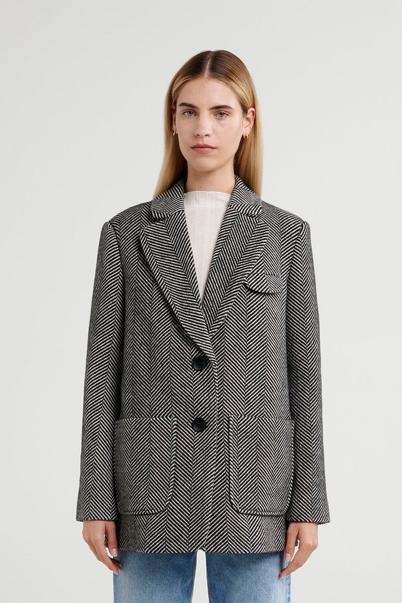 Kinsley Jacket - Herringbone - steele label