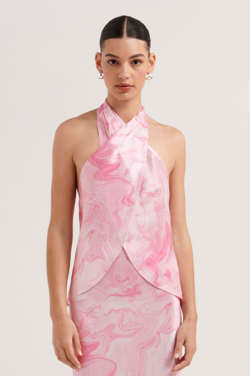 Marcela Top - Peony Swirl - steele label