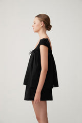 Cassie Top - Black - steele label