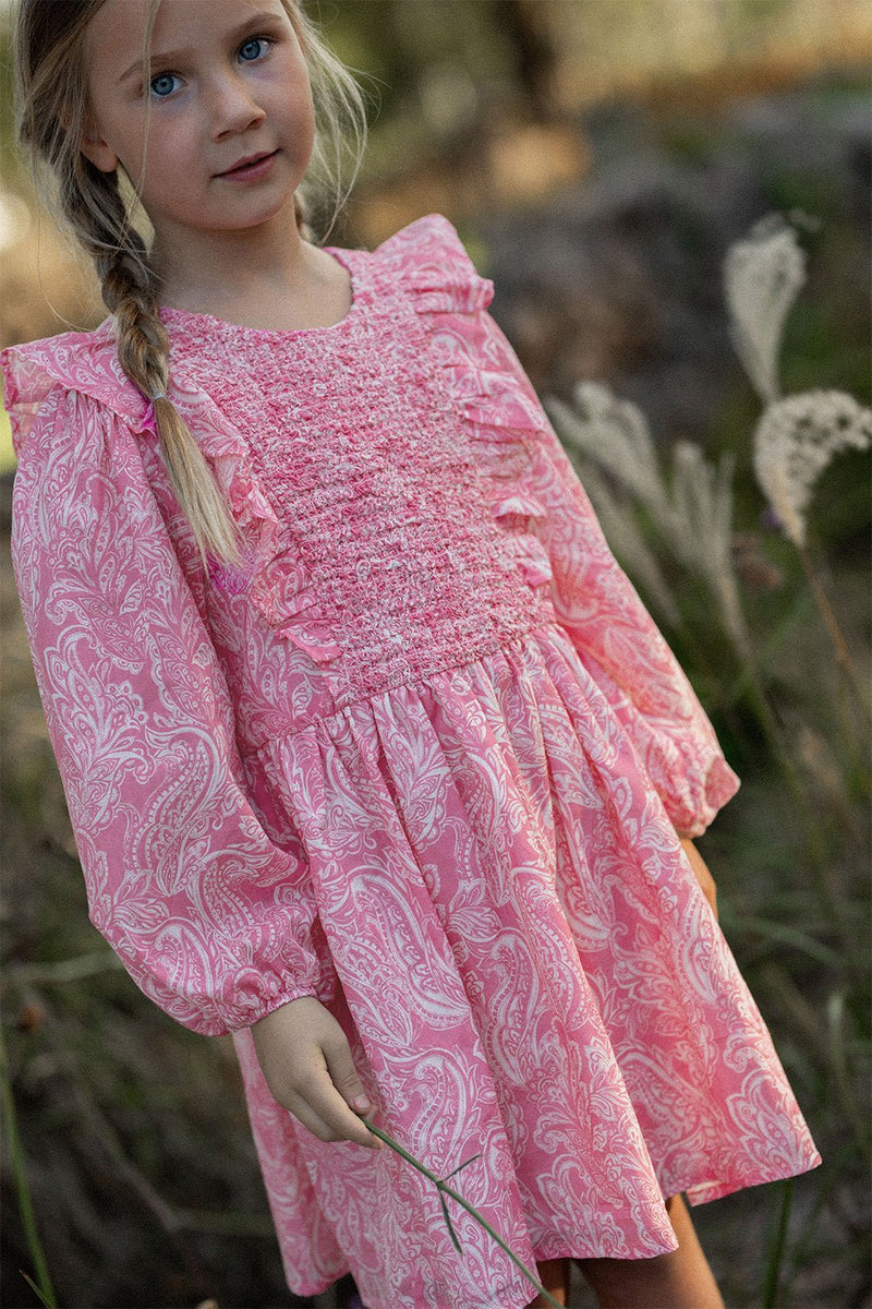 Kids Elliana Dress - Pink Paisley - steele label
