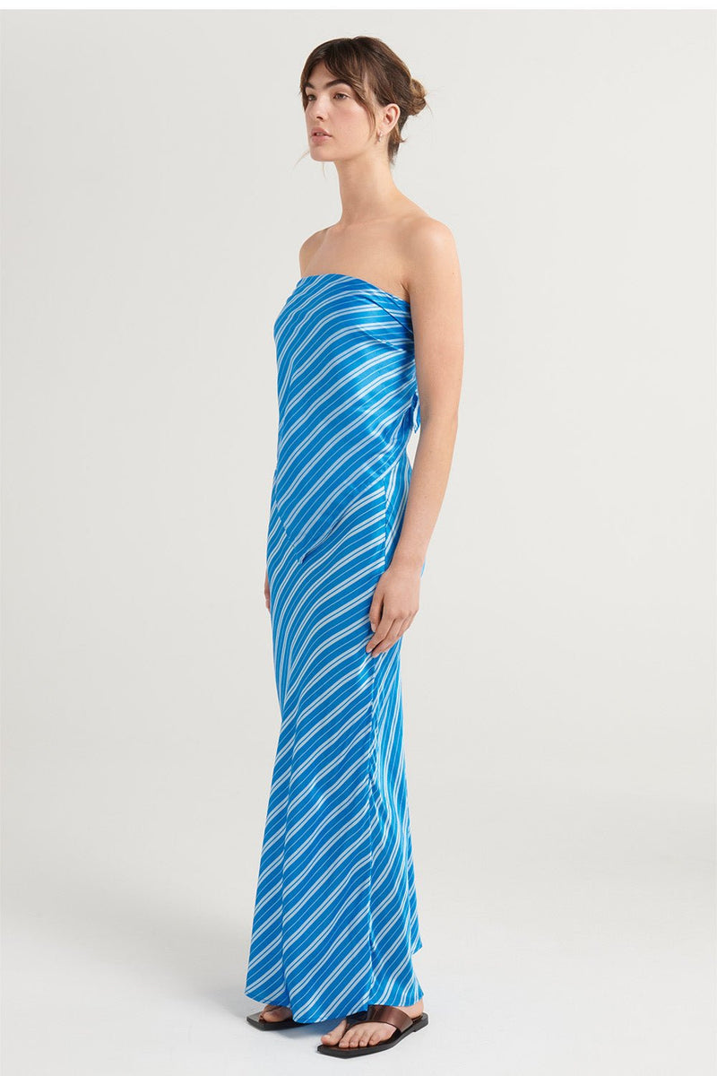 Sylviana Scarf Top - Azure Stripe - steele label