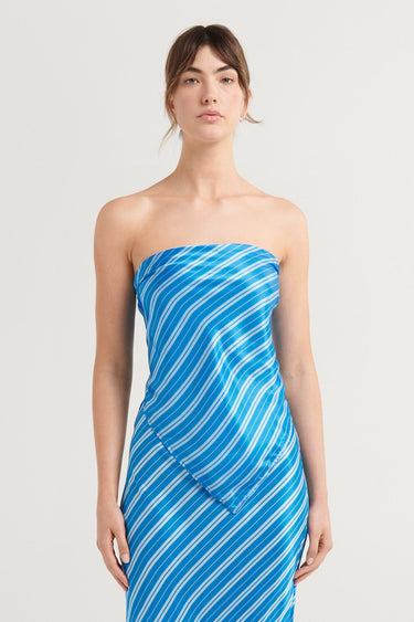 Sylviana Scarf Top - Azure Stripe - steele label