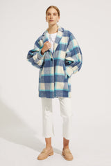 Wren Coat - Navy Check - steele label